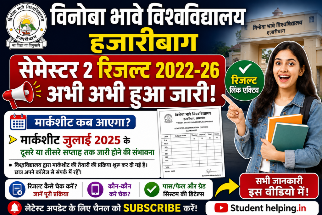 VBU Semester 2 Result 2022-26